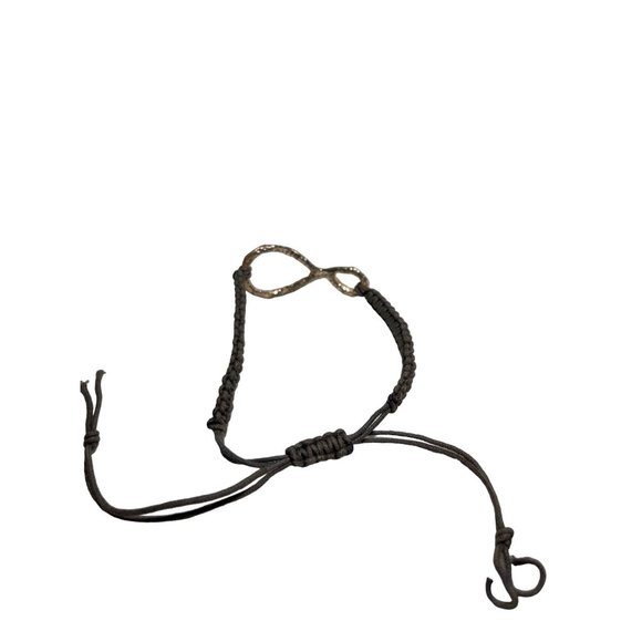 Infininty Symbol Pull String Friendship Bracelet Rose Gold Brown - Picture 4 of 4